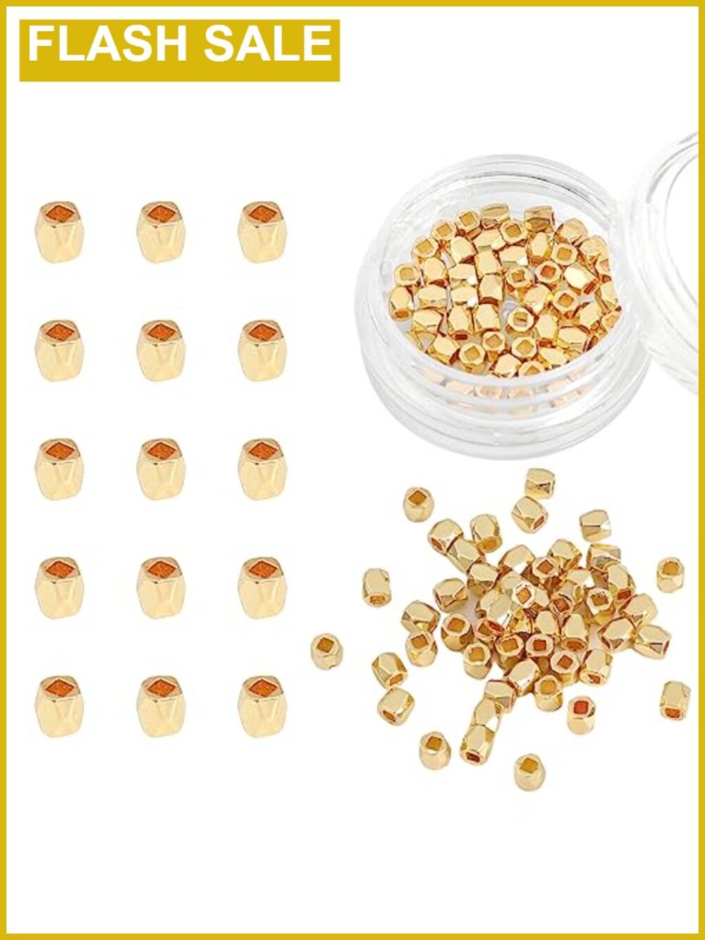 14K Gold Plated Faceted Spacer Beads 50pcs Jewelry Making DIY